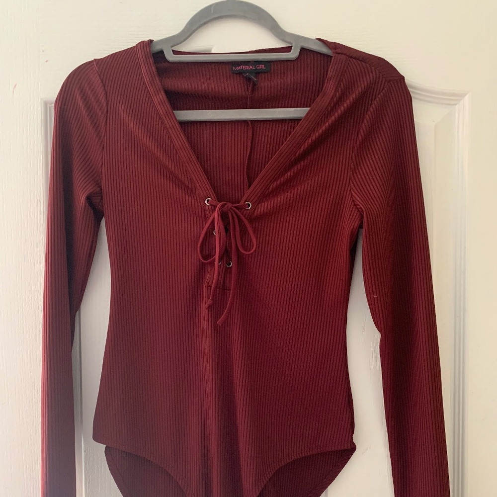 Material Girl Laced Up Bodysuit